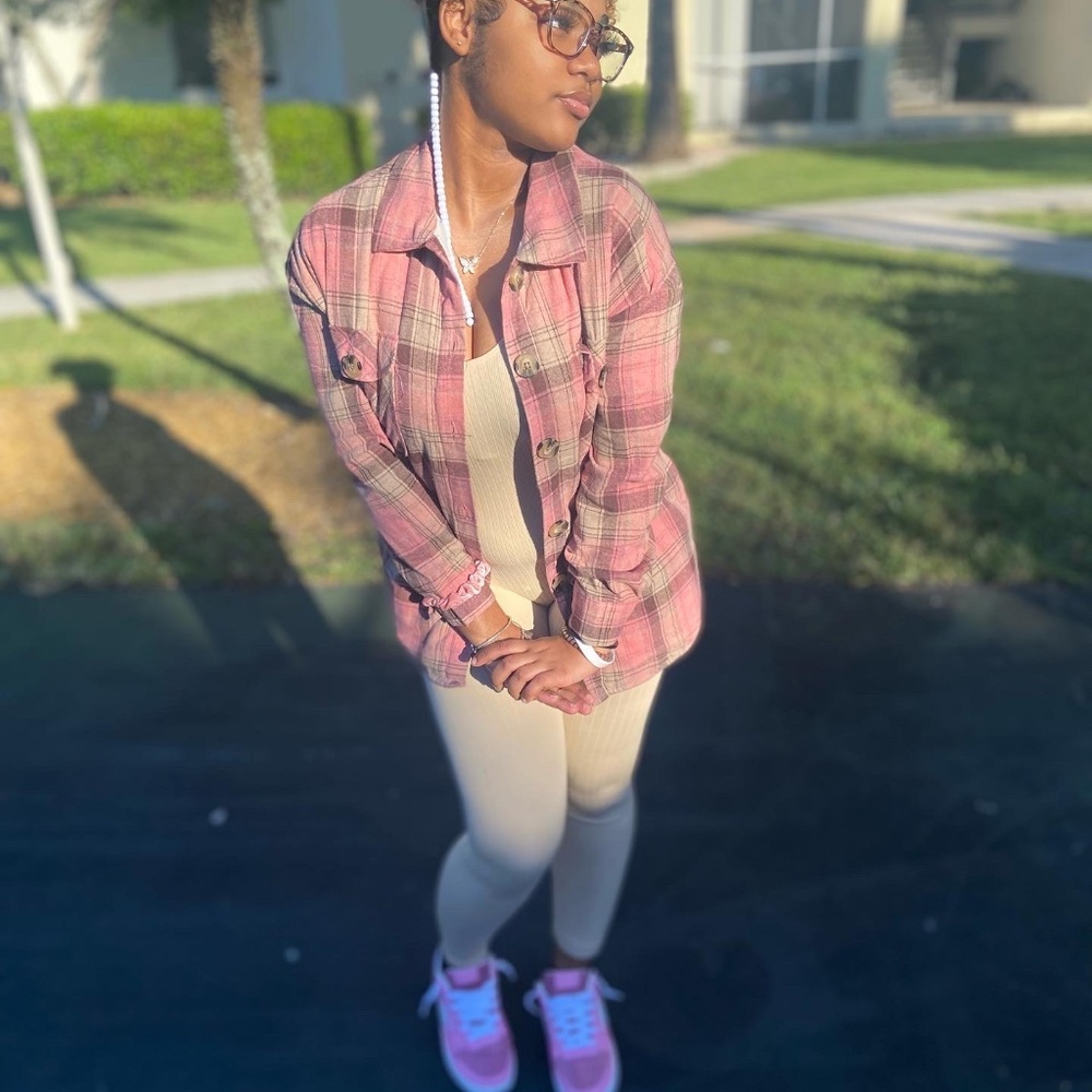 Plaid Button Up Coat